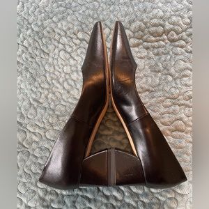 Franco Sarto Classic Black Leather Block Heels